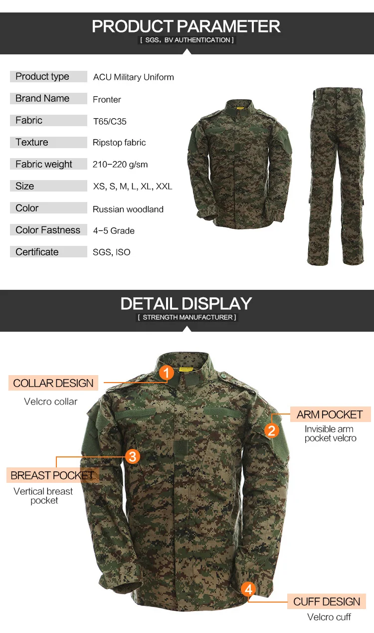 Fronter FA021 Russian Woodland Camo Military Uniform, View Russian ...