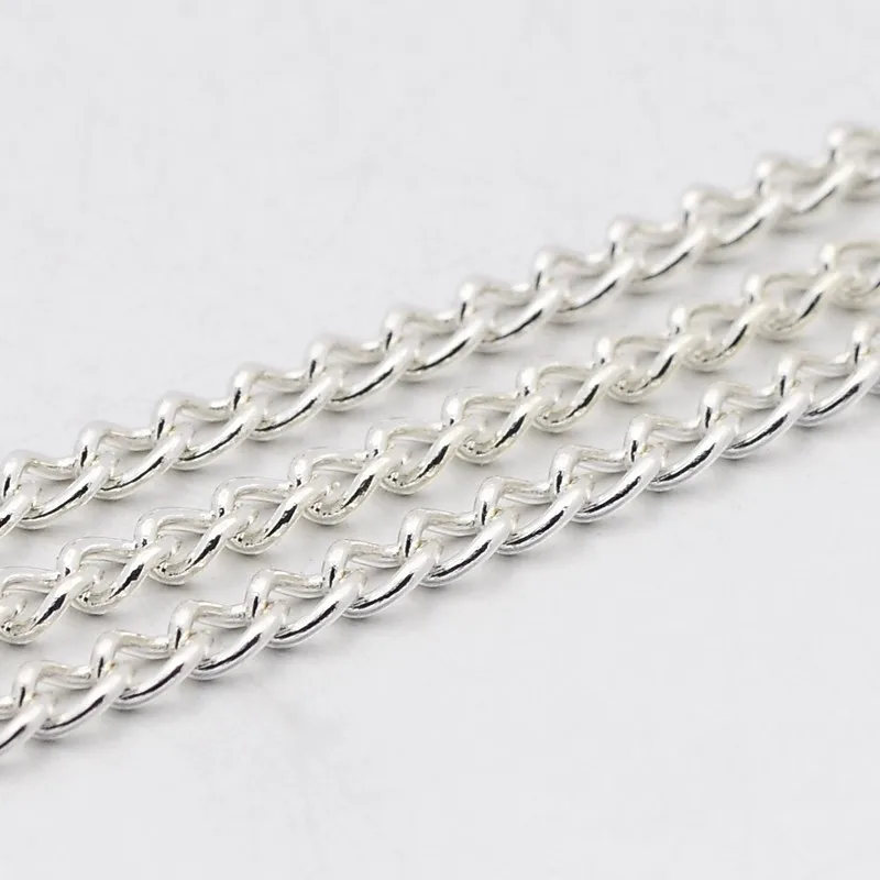 

PandaHall Iron Twisted Chains Lead Free Chain Spool Wholesale Silver 3x2.2x0.6mm