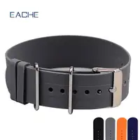 

Eache Ultrathin Silicone Nato Watch Band Colors Orange Blue Black Grey 18mm 20mm 22mm Nato Silicone Watch Band