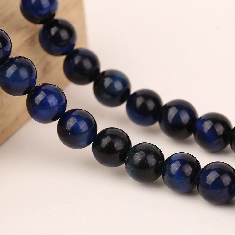 

Charm Hot Sale Nature Stone Blue Tiger Eye Stone Loose Round Beads