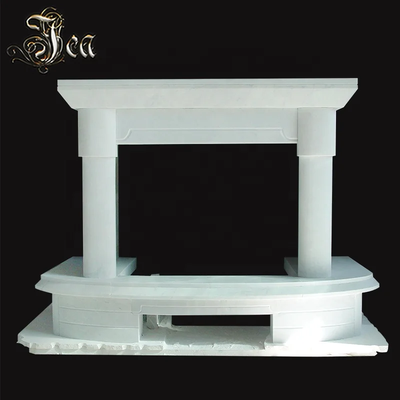 Chimenea De Interior De Mármol Blanco Tallado A Mano Decorada Para El