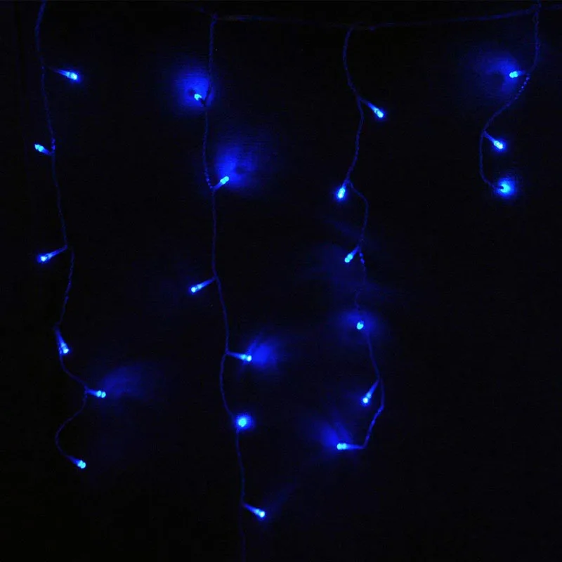 Outdoor 10M Wide 400 LED Icicle Christmas Fairy Lights Blue & White Kids Safe