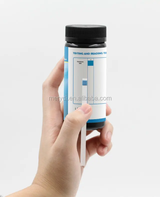 Tiga Jenis Air Hardness Test Strip 100 Strip Di 0425 01000 30600 Ppm