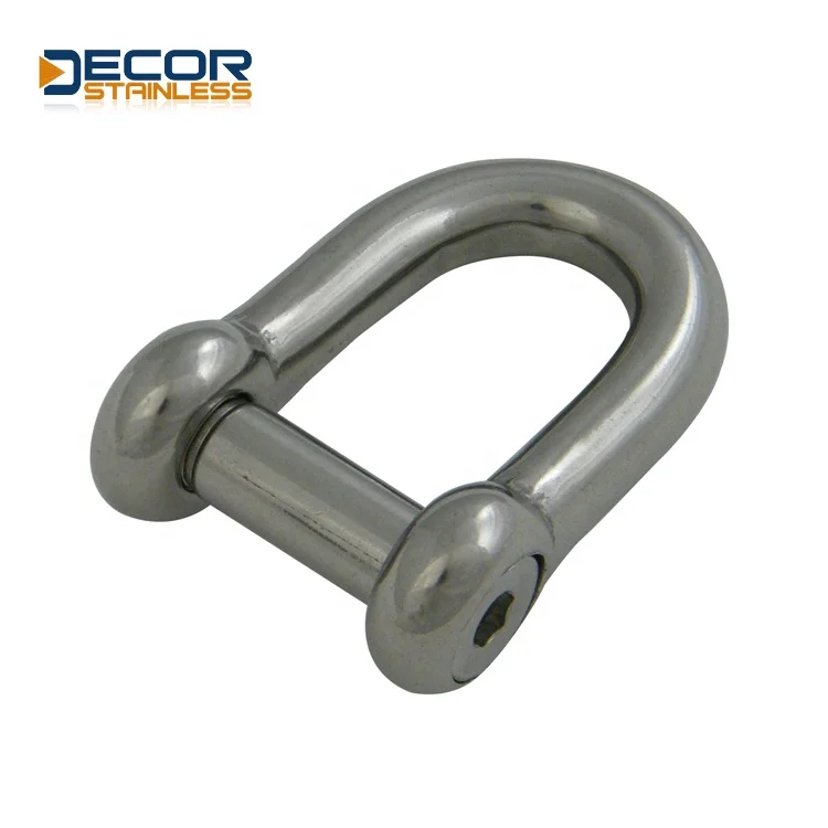 
stainless steel bow shackle with safety pin 