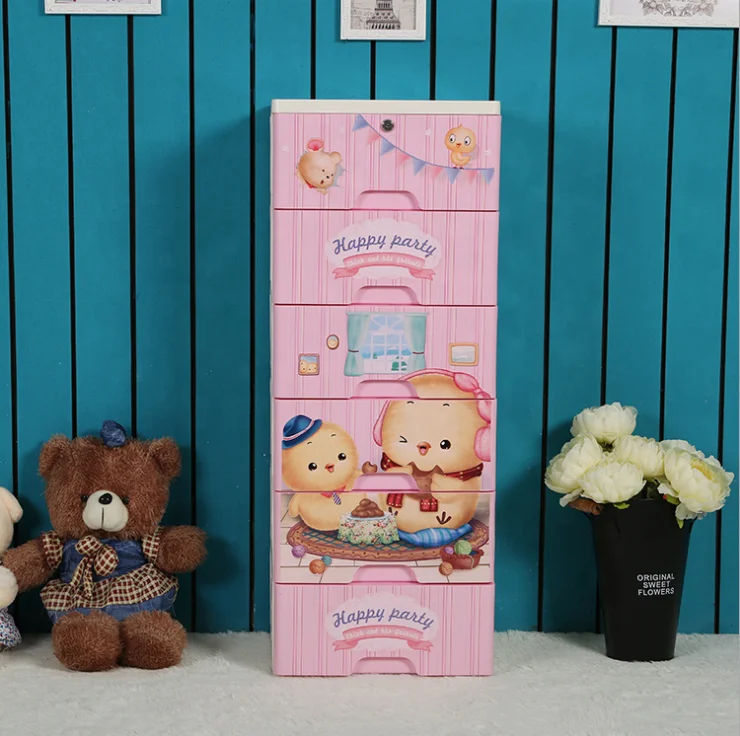 
Baby Plastic Divided Drawer Wardrobe Clothing Storage Drawers 