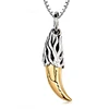 Fashion Vintage Jewelry Mens Stainless Steel Necklace Wolf Tooth Tribal