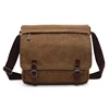 custom shoulder laptop blank leather trim canvas messenger bag with bottle holder for man