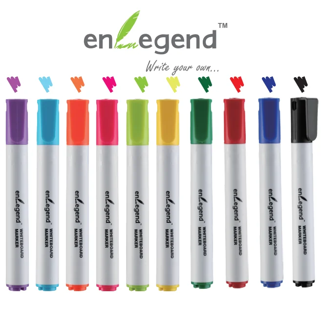 Set Of 4 Colors 4 Pieces White Board Marker Refillable Dry Wipe Bullet Tip Pens