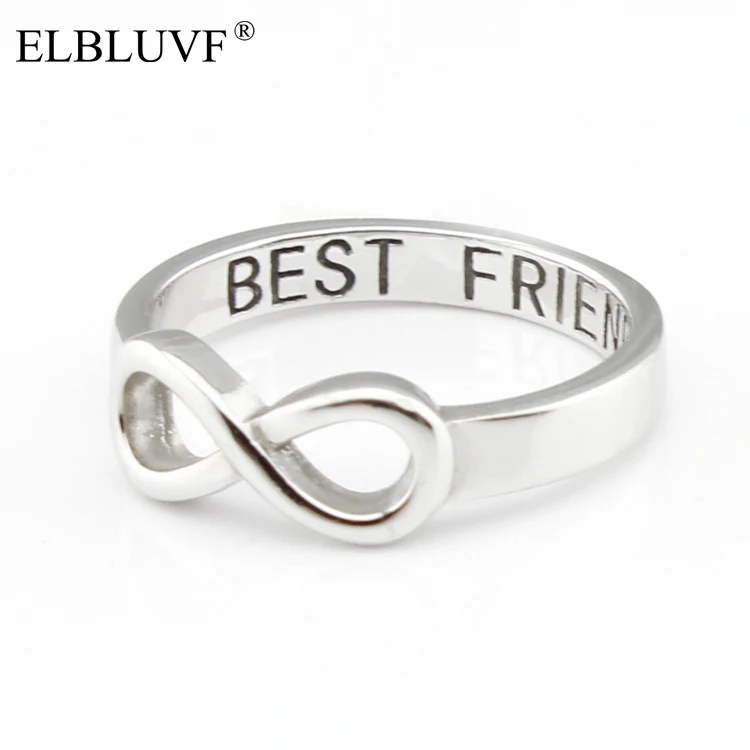 

ELBLUVF 925 Sterling Silver Jewelry Infinity Best Friend Rings Friendship Band For Girls