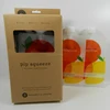 Juice packing aluminum foil bags/stand up juice pouch with long straw spout