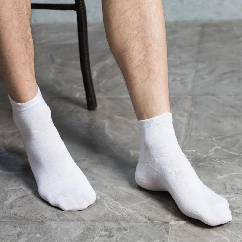 

Solid Color Ankle Business Athletic Sport Causal Elite 100% Cotton Men Socks, Custom color
