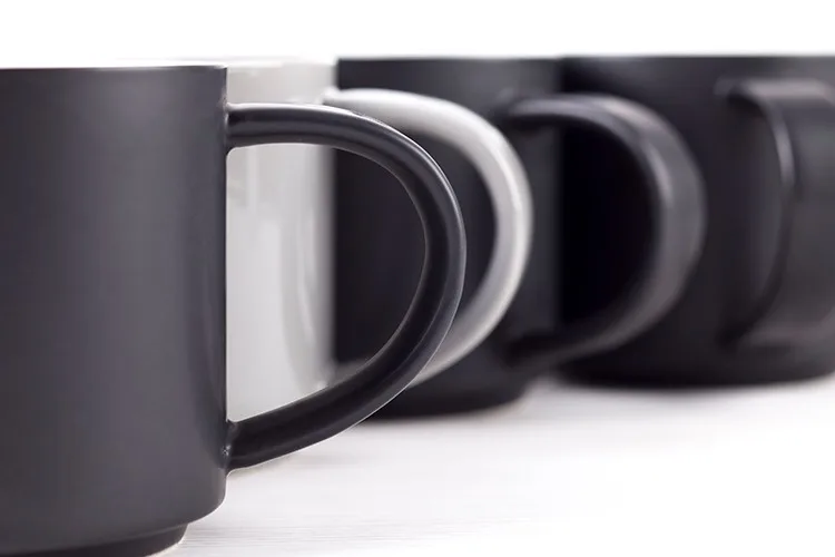 Wholesale Promotional 12oz Reusable Personalized Matt Black Ceramic