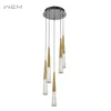 Modern LED Glass Chandelier With Unique Design Concept Has Five Lamp Holders