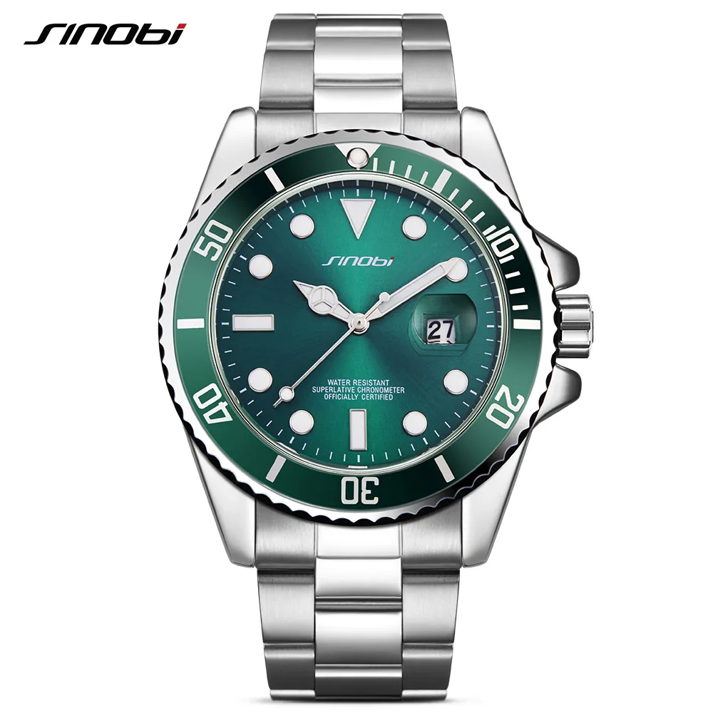 

S9721G Sinobi Fashion Men Watch Top Brand Luxury Stainless Steel Business Casual Waterproof Quartz Men Wristwatches Reloj Hombre