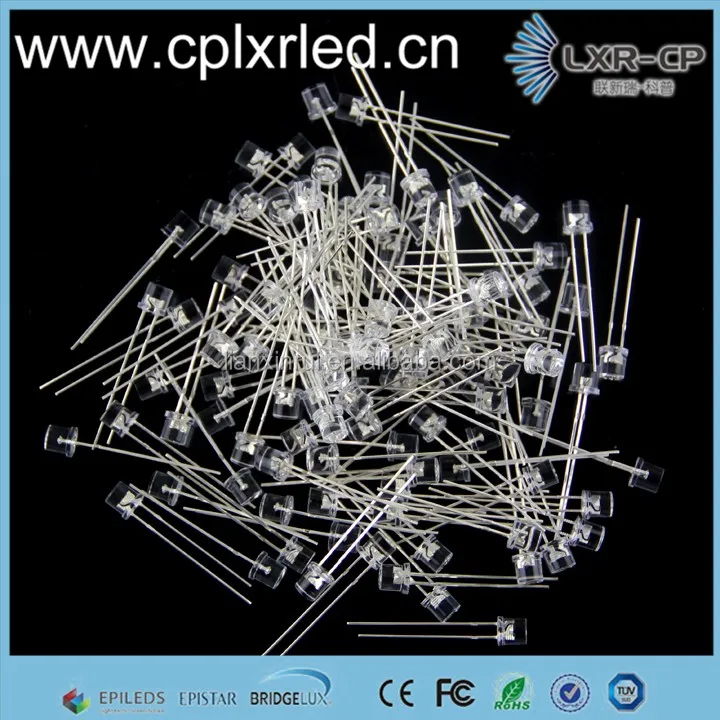Hot sale 3000k 4000k 6000k 8000k Warm Pure Natural Cool white 5mm flat top head led chip diode