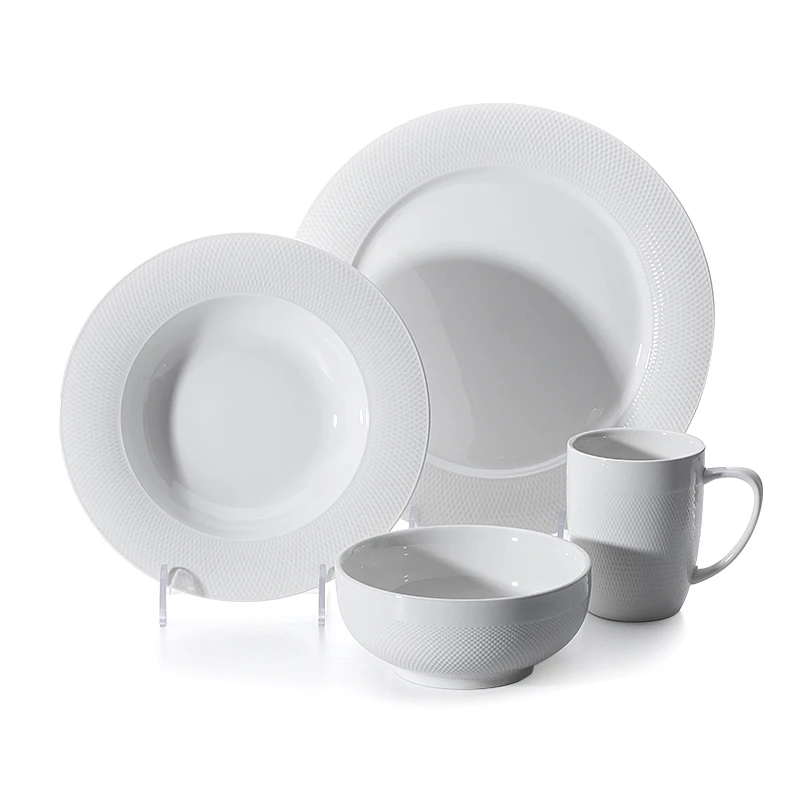 

Manufacturer Wholesale Good Price Restaurant Dinnerware Set, Factory Hotel Luxury Porcelain Ceramic White Dinner Tableware Set/