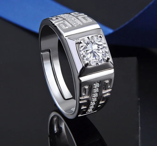 

Factory sale high quality 925 sterling silver zircon stone ring designs for men