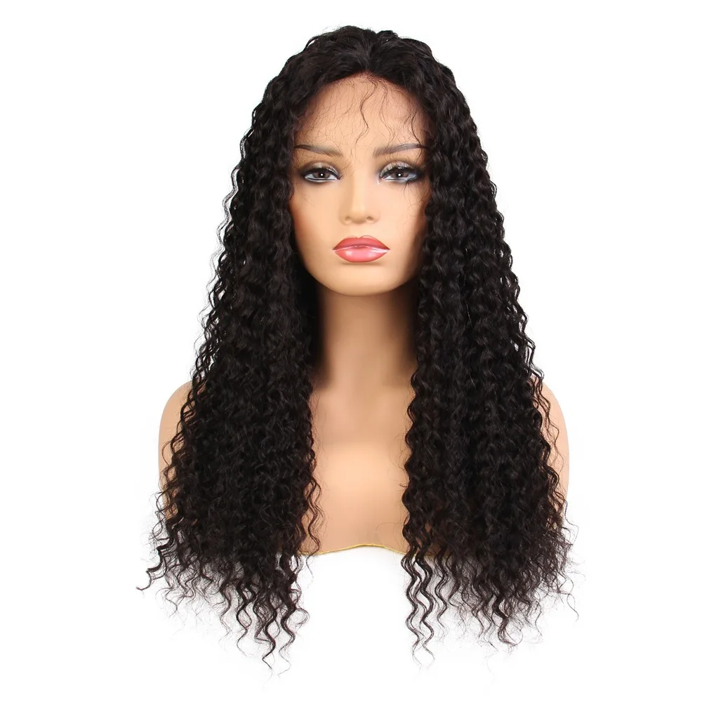 

Popular deep wave long human hair mongolian curl front lace wig with natural hair line,peruvian/brazilian hair 8inch~26inch