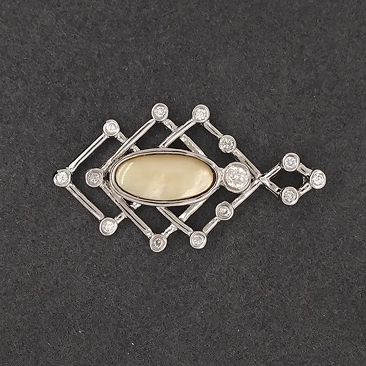 Hollow Design Stone Costume Jewelry Silver Smart Design Geometric Pendants