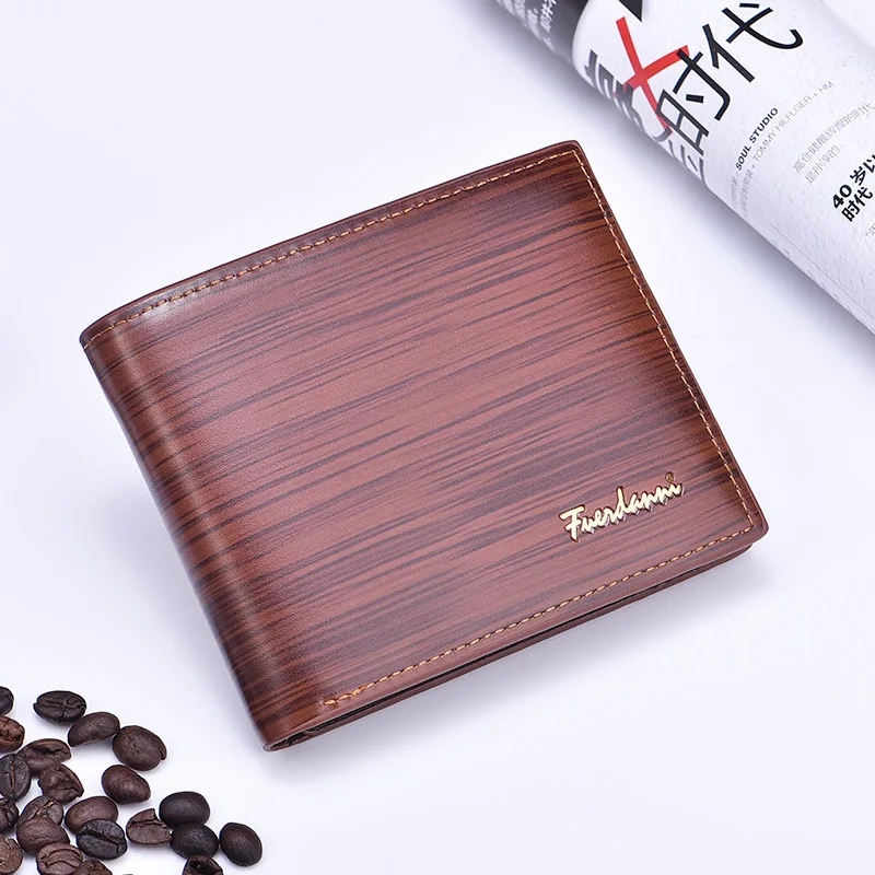 

2019 Fuerdanni European And American Style Vintage Glazed Grain Clip Short Section Wallet For Men, Blue,light brown,dark brown