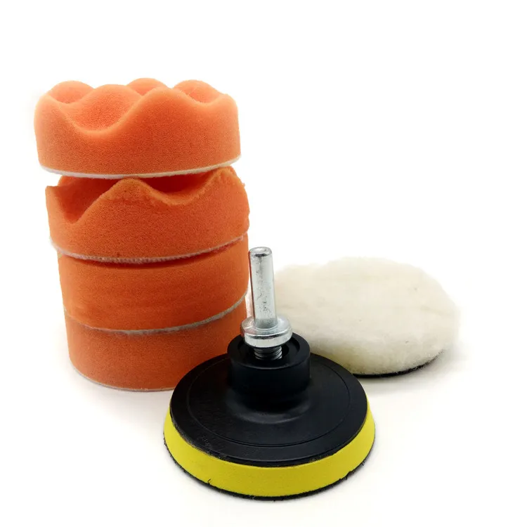 3 Inch Mini Car Polishing And Waxing Kits Wool Buffing Pads Foam Sponge