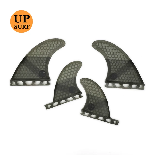 

New Design Fiberglass Future Surfing Fins Quad Set Surfboard Fins, Grey