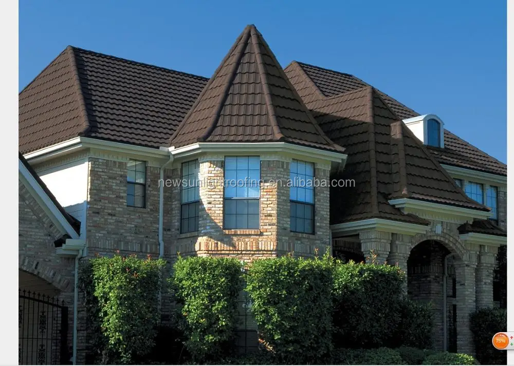 Colorful stone chips metal roof tiles China decras roofing system