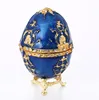 Alloy Material Enamel Russia Egg/pumpkin car Faberge Styles Jewelry Trinket Box for Wedding Gift