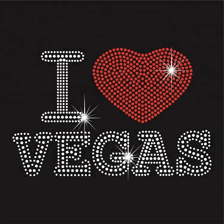 

I Love Las Vegas Rhinestone Transfer For Tourism City Shirt, Custom color