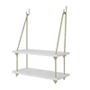 Uptown Collection Contemporary Wooden Pine Two Swing Shelves With Rope String