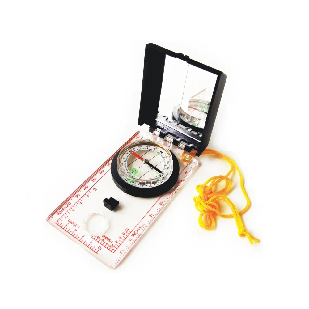 
promotional camping plastic map compass with mirror 