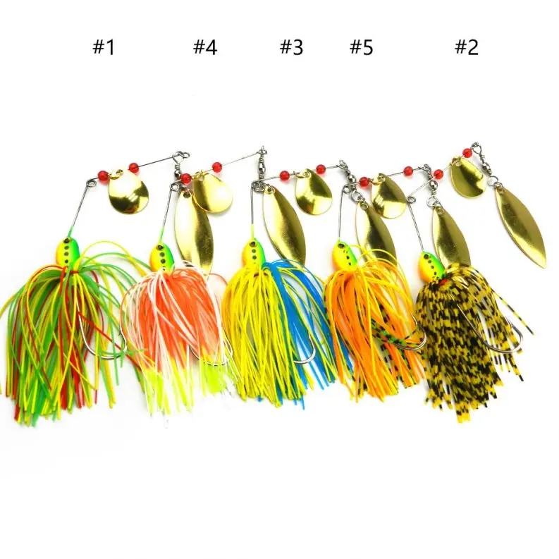 

Lead metal Jig Head Silicone skirts fishing spinnerbait, 5 colours available/unpainted/customized