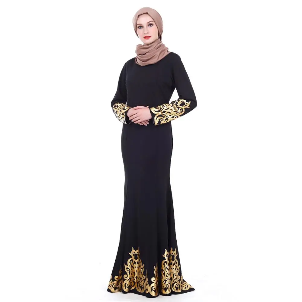 

Zakiyyah Z180503 Luxury Wedding New Arrival Pakistani Sharara Black Abaya Kimono Party Dress Bronzing Design, Picture