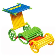 120 Piece set Ring Stick Tube Pipe Changeable Building Blocks Construction Assembly Educational Toy for Baby