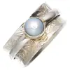 Natural River Pearl Handmade Unique 925 Sterling Silver Ring 9