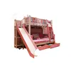 Kids Cartoon Bunk Beds Loft Bed With Drawers Book Shelf Slide
