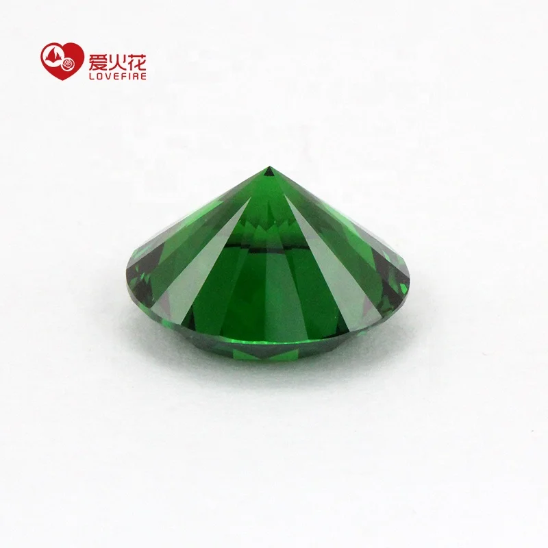WuZhou Gems 10HS &10AS 12.0mm Green Round Shape Loose Cubic Zirconia Jewelry