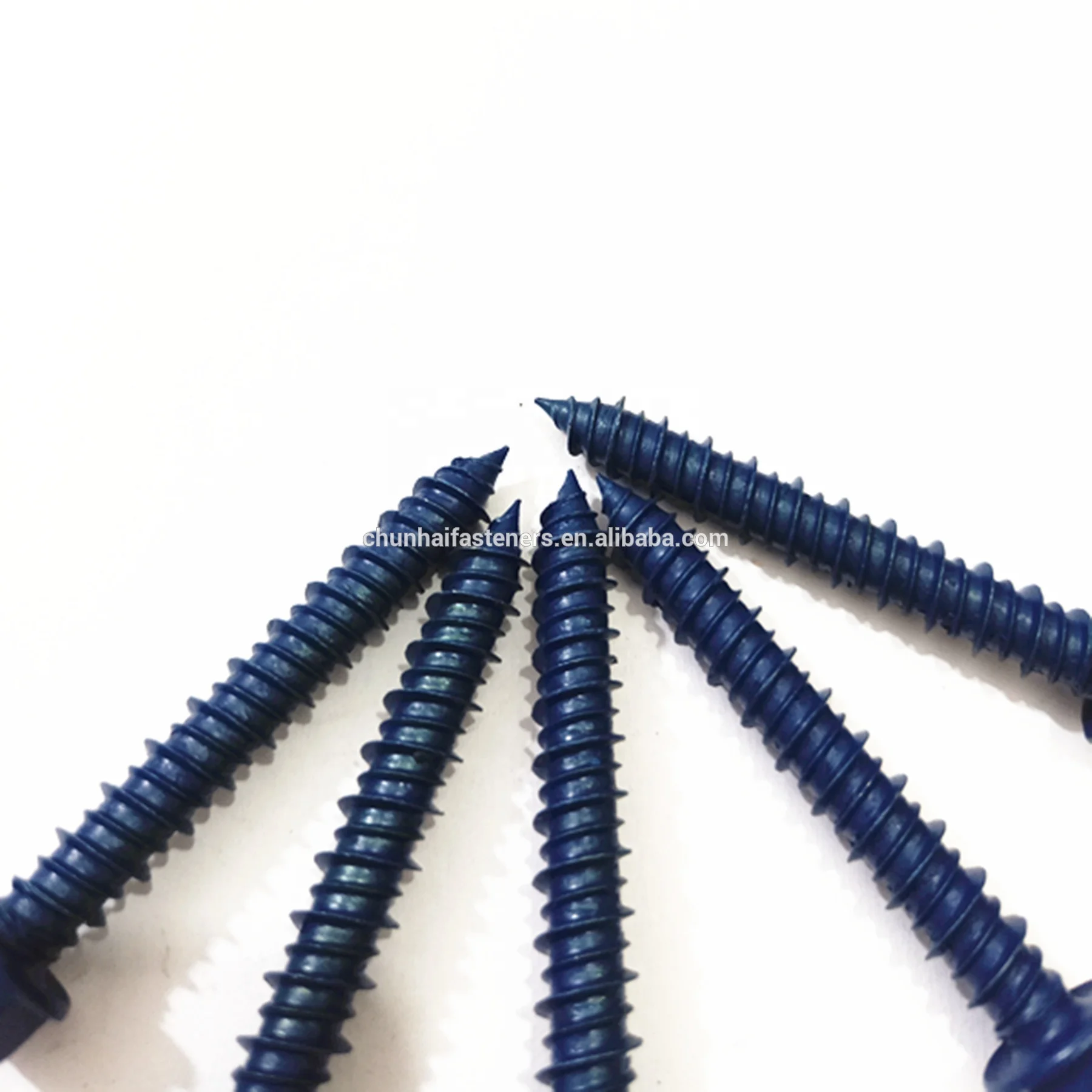 
farmer head hex slotted self tapping screws blue ruspert 1000hrs china screws factory with EPDM washers 