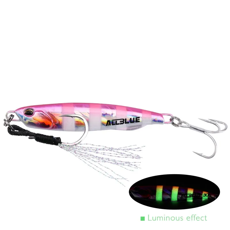 

ALLBLUE 40g sea bass rock bait ice fishing metal lure jig, 8 colors