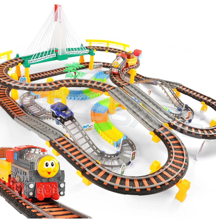 Train Set Slot Car Plastic Super Roller Coaster Electric Train