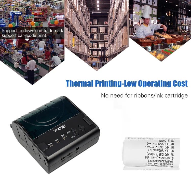 Portable Mini Receipt Thermal Printer 80mm Wireless Bills Printer for IOS Android Mobile printer