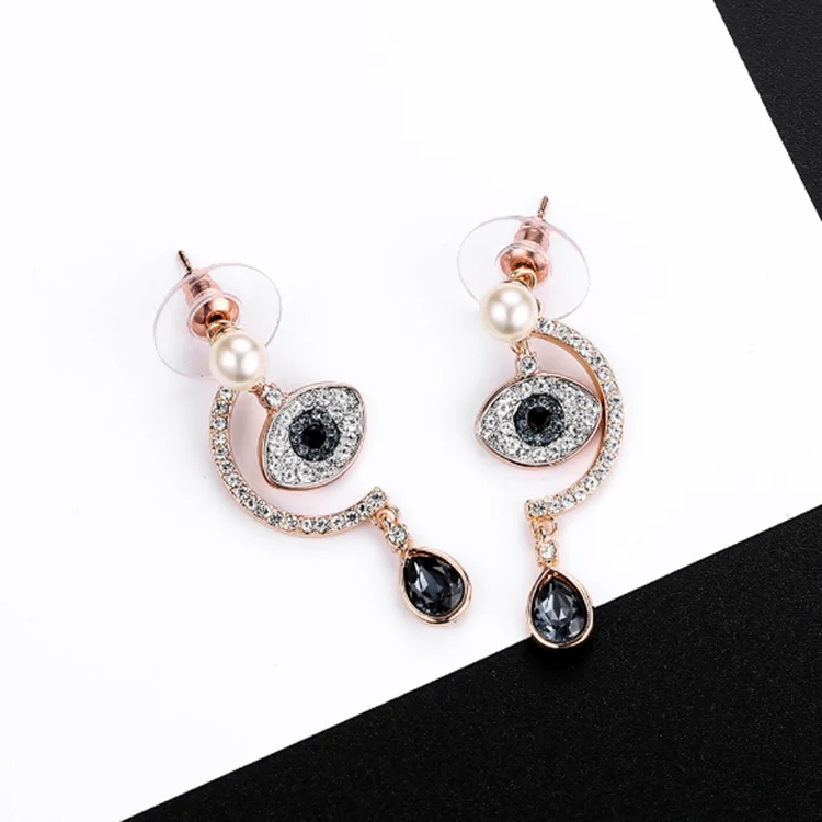 

Fashion jewelry turkish style handmade diamonds eye earrings women