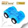 Plastic toys Building bricks blocks parts Car Base 2 x 6 with Four Black Tires and White Wheels on Fixed Axles (CL051)