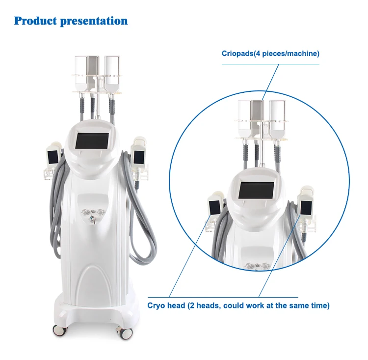 Anti Cellulite Massager 2 Vacuum Cryo Heads and 4 Pieces Cryo pads Body Slimming Machine Guangzhou