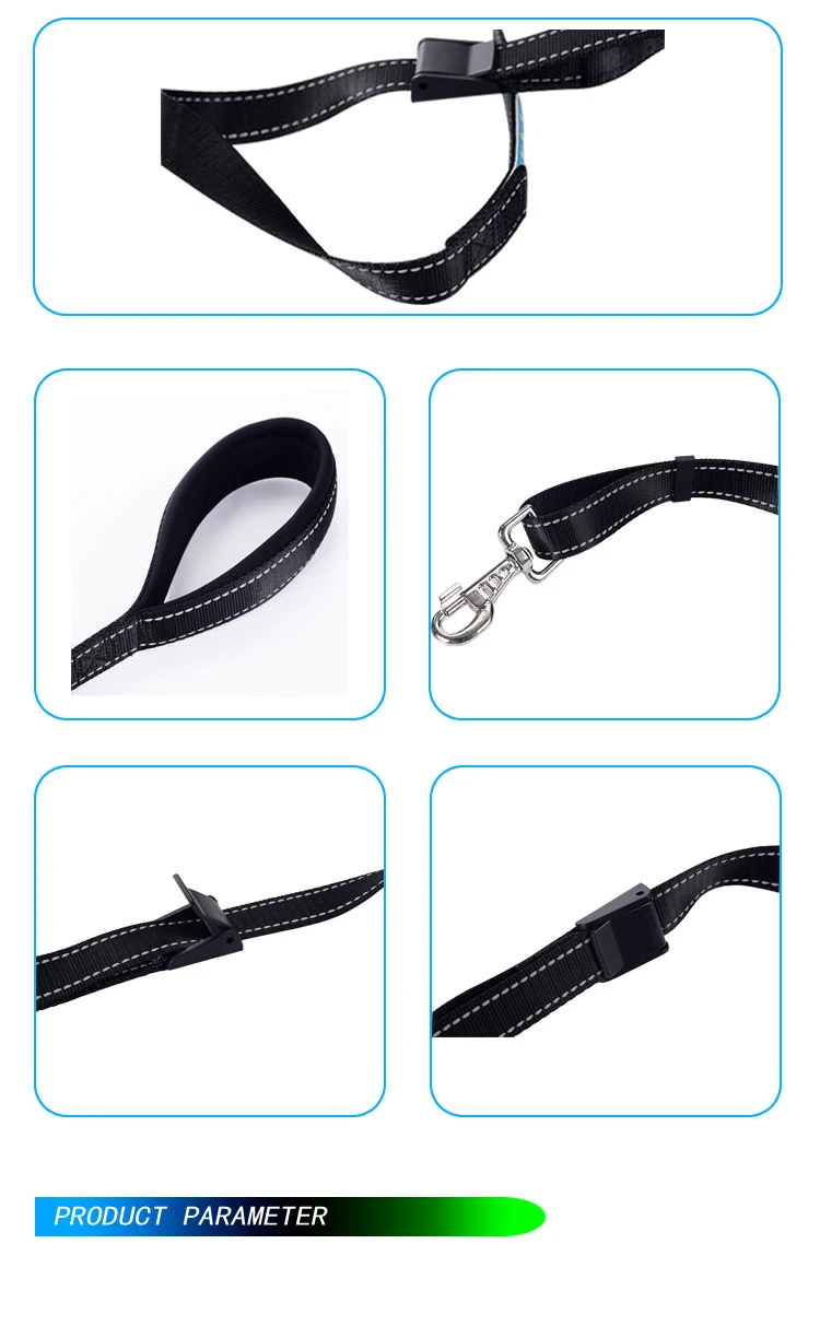 PU Leather Dog Leash Lead & Collar with Steel Chain for Small Medium & Large dogs