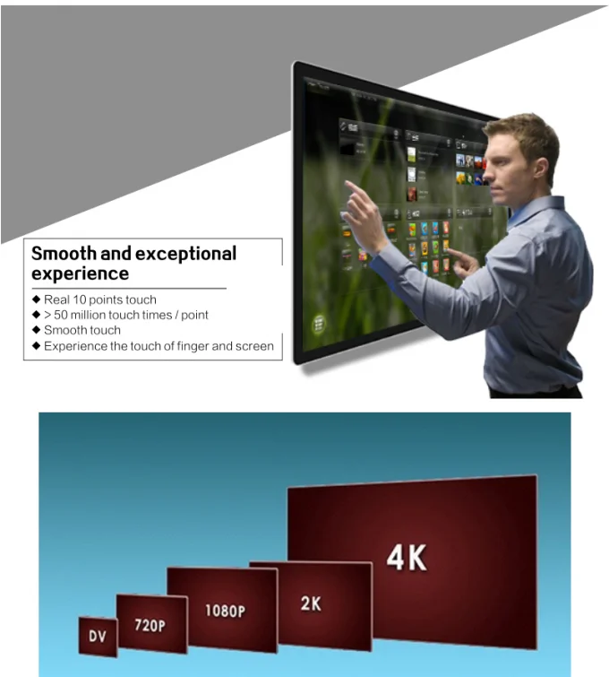 55''65"75"86"100" multi touch screen LED monitor interactive flat panel for school solution