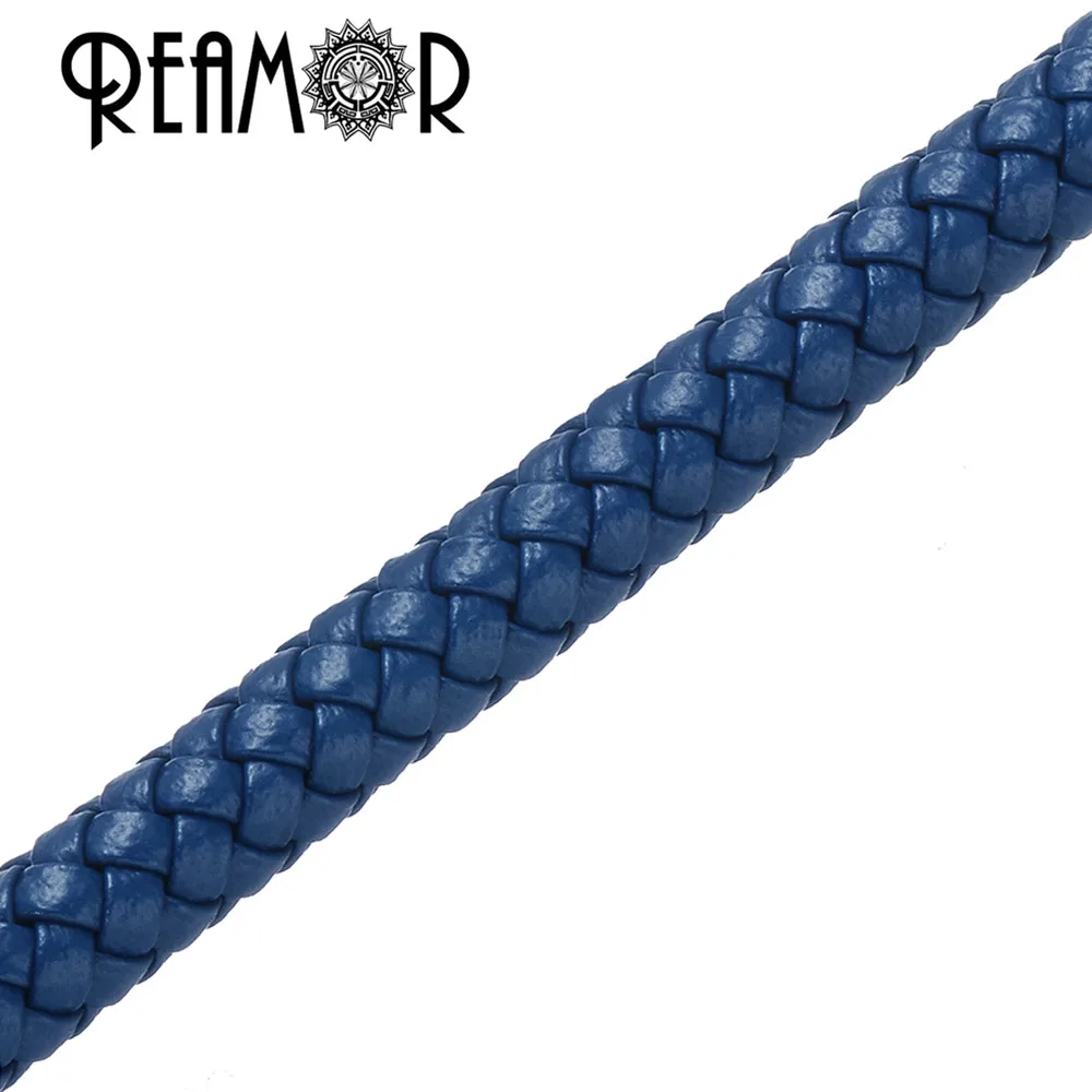 

REAMOR 6mm Round Braided Genuine Leather Cords String Rope Bracelet Findings Jewelry Making 1m/lot