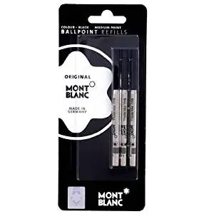 Mont Blanc Set of 3 Ballpoint Refill Medium Mystery Black