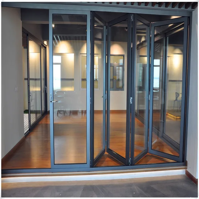 Thermal Broken Aluminum Folding Doors Bi Fold Patio Door Buy