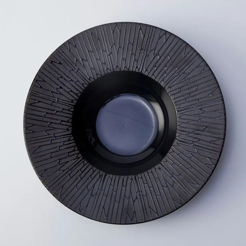 product-Two Eight-dubai tableware porcelain dinnerware ceramic crockery black square plate-img-3